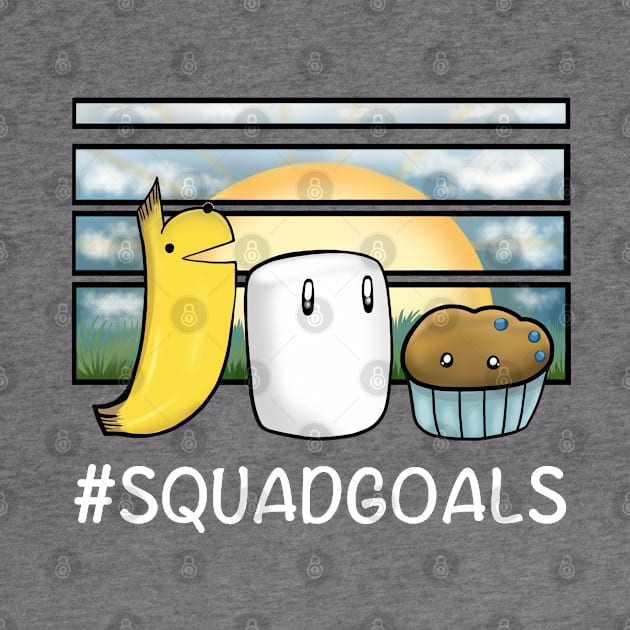 Squad Goals trio white text for dark shirts by Jace and Marshi